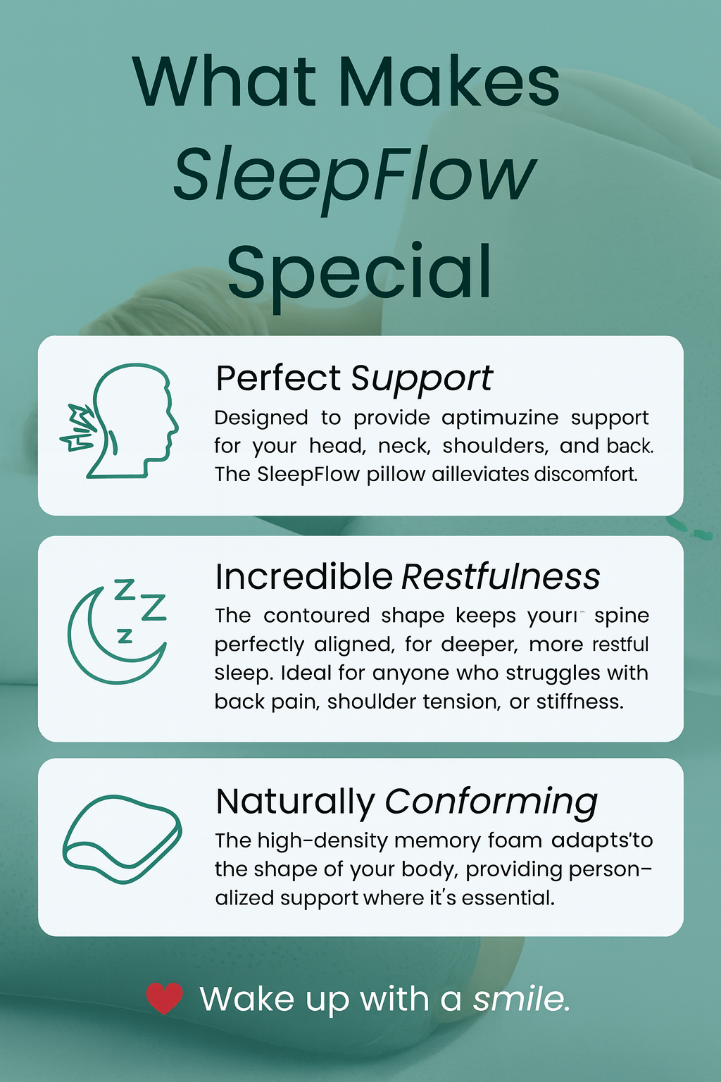 SleepFlow - Premium pillow for Pain Relief